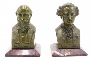 Victorian bronze louis xvi le titien busts