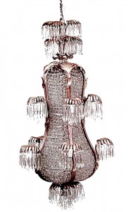 French victorian style bronze dore and crystal palm chandelier 1