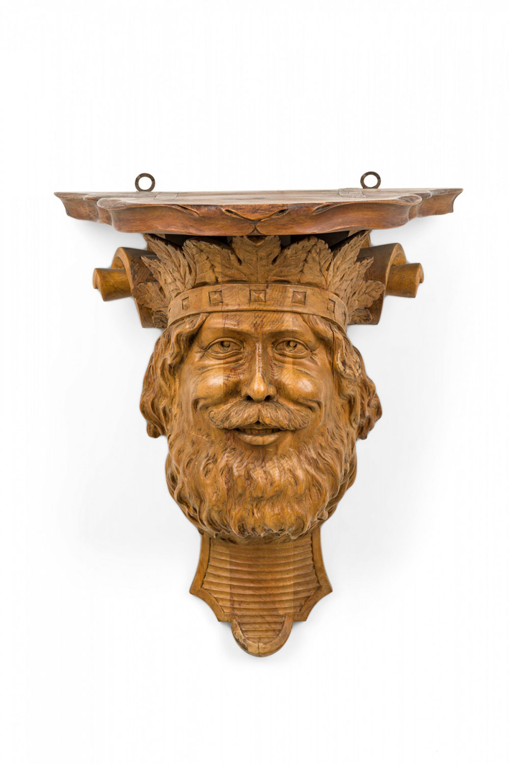 English renaissance carved man shelf