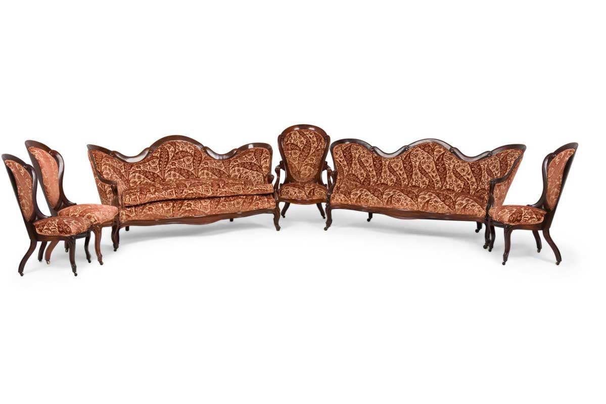 Set american victorian rosewood salon room set 3