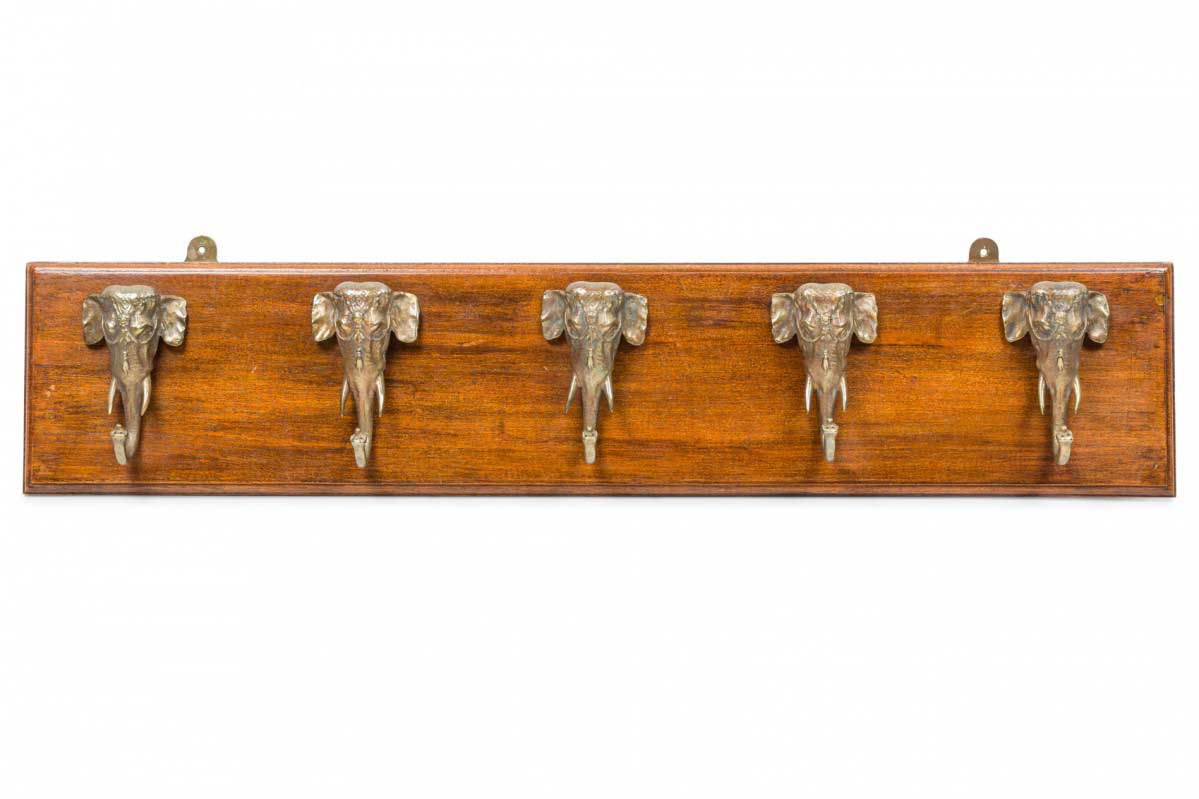 Victorian mahogany elephant wall hatrack