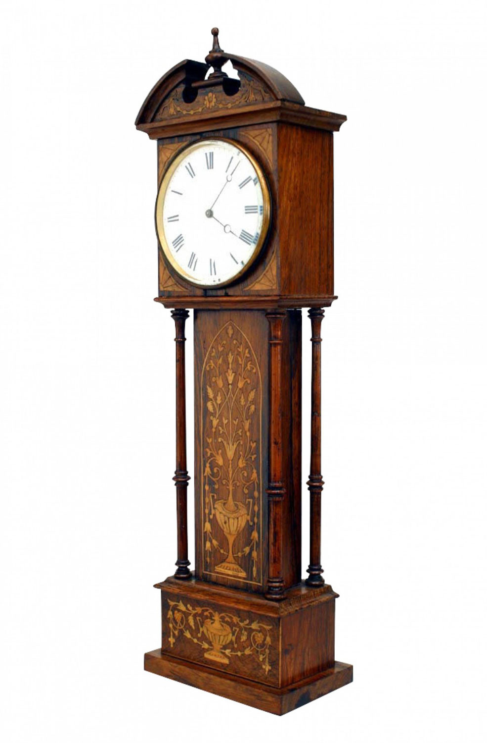 English victorian mini grandfather desk clock
