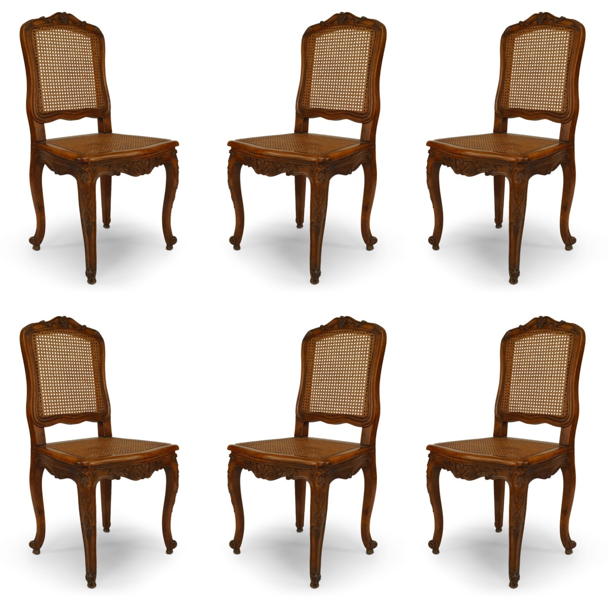 French louis xv walnut side chairs 2