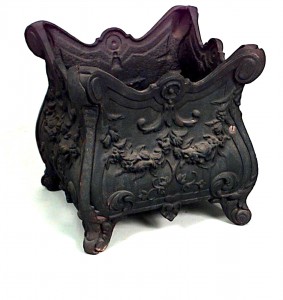 Pair french victorian iron pot