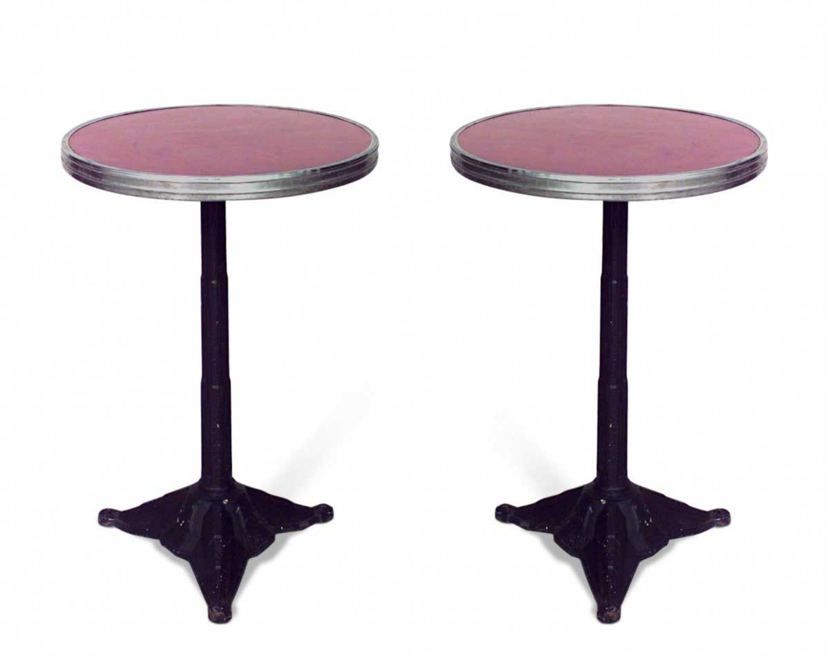 Outdoor painted iron cafe table