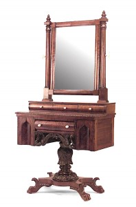 American empire gothic mahogany dressing table
