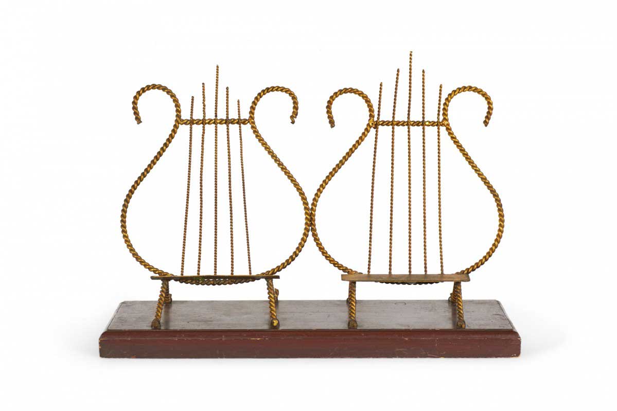 Rope and tassel double lyre bookstand 1