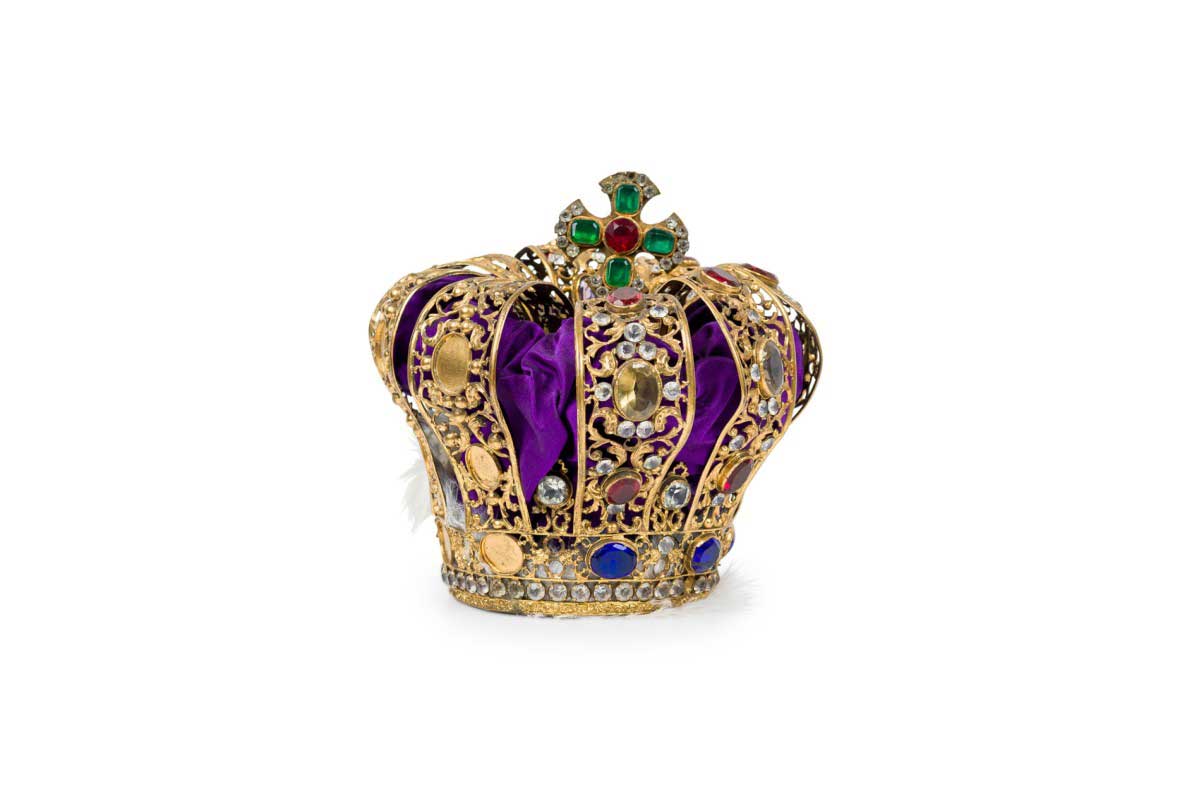 French Gilt Filigree Jeweled Purple Crown