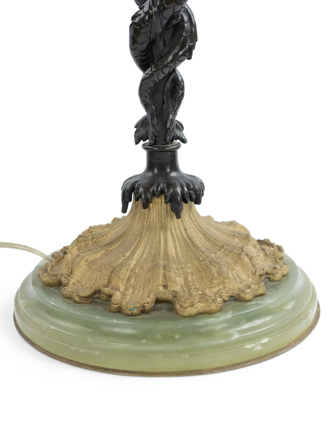 French Victorian Bronze And Onxy Table Lamps