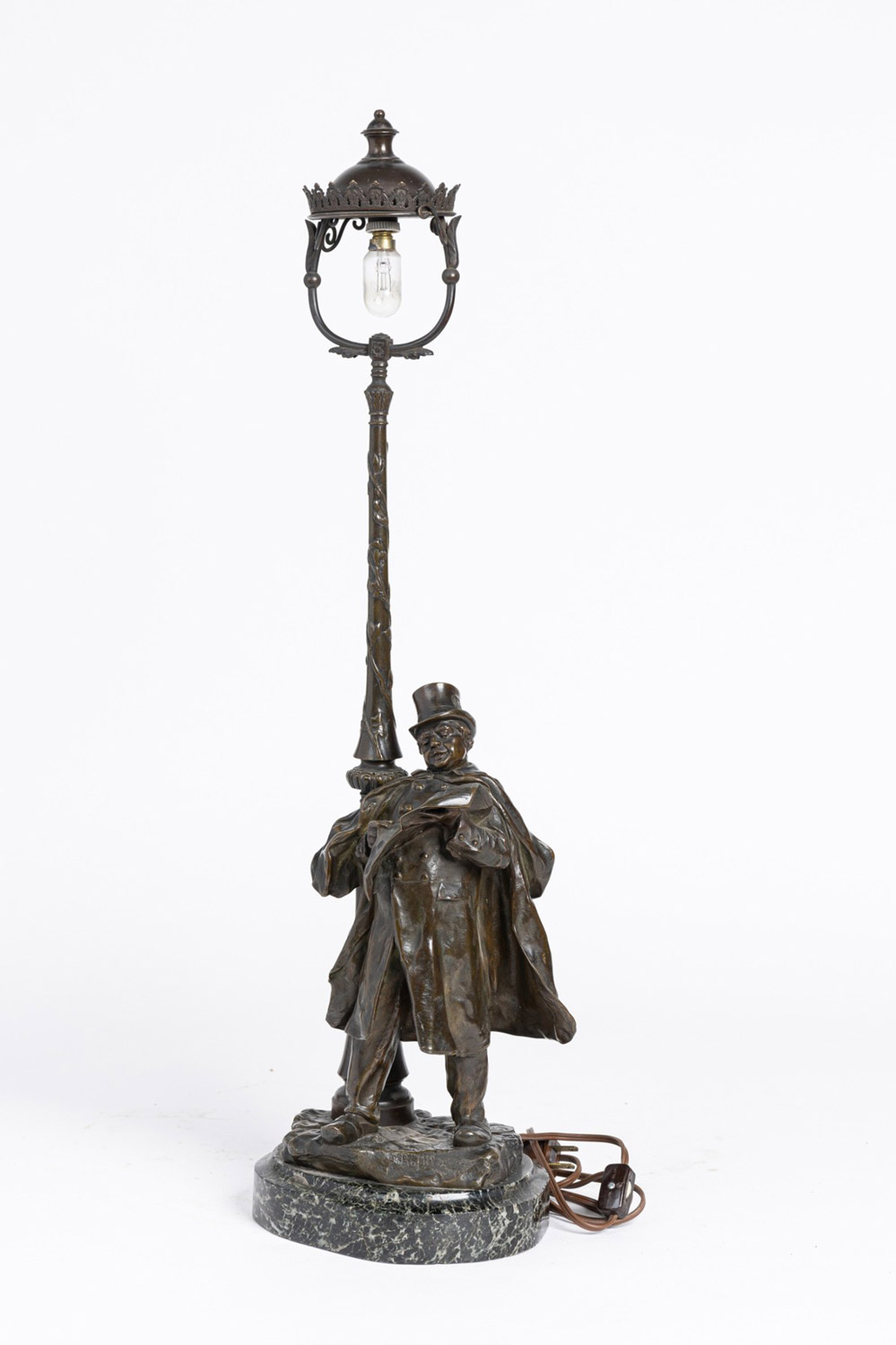 French victorian bronze figural table lamp