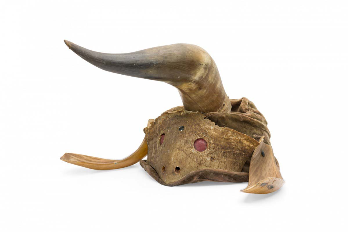 Rustic continental horned helmet