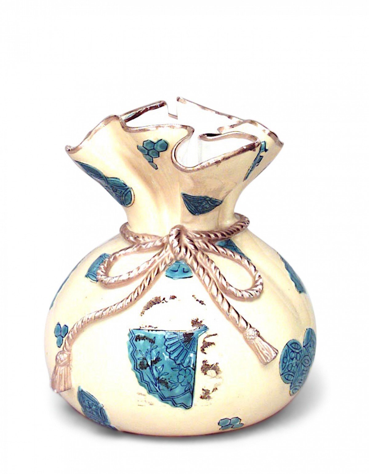 English victorian royal worcester porcelain pouch vase