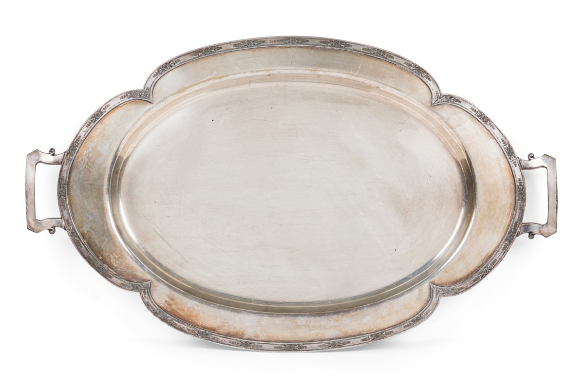 English victorian silver plate tray 3