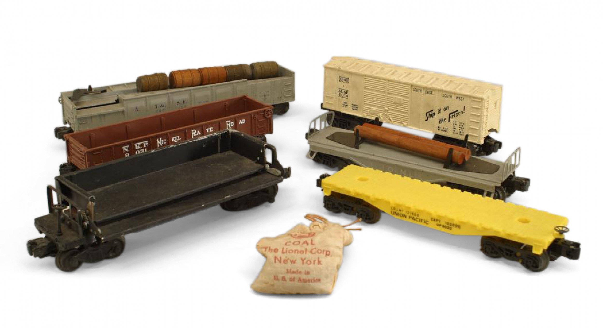 Mid century box of lionel model train parts