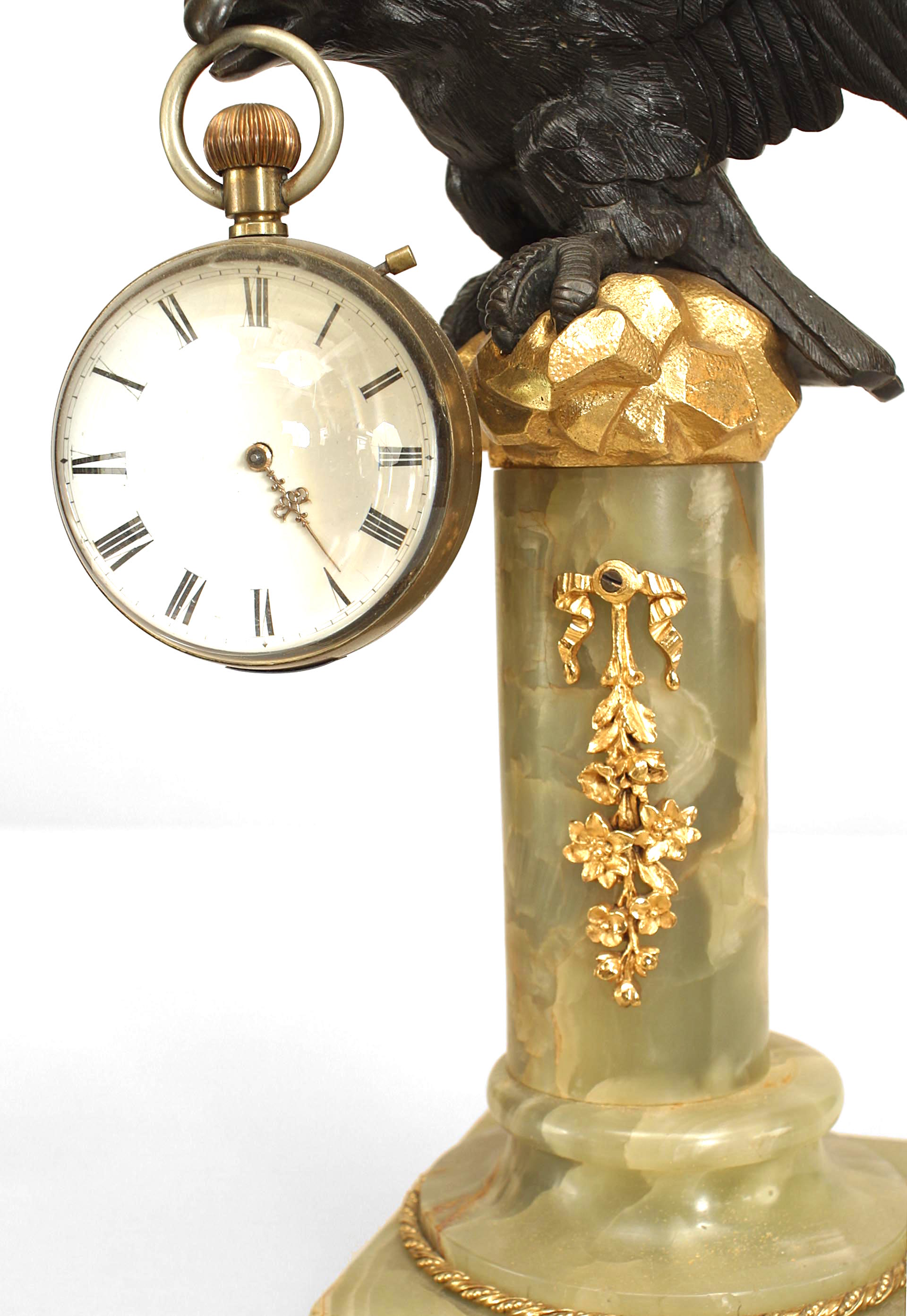 English victorian bronze eagle desk clock