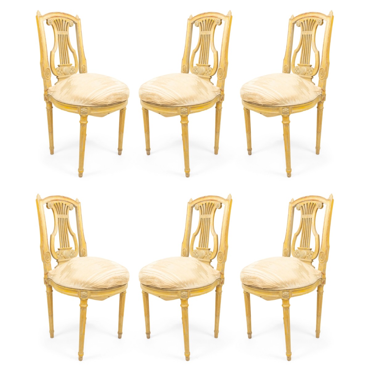 French louis xvi lyre side chairs
