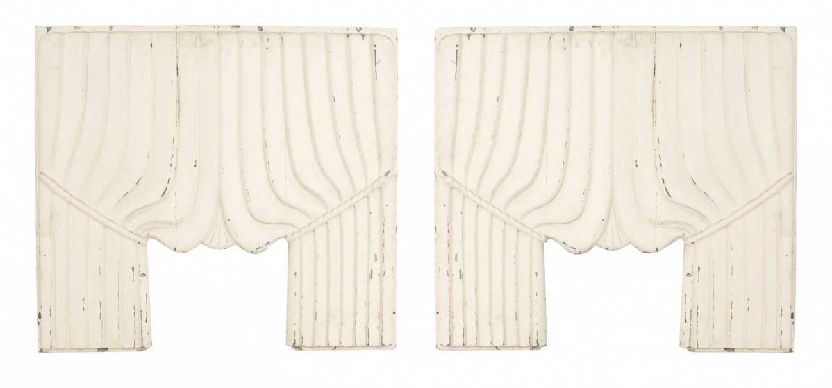 American victorian carved painted drapes