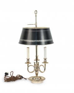 French empire silver plate table lamp 1