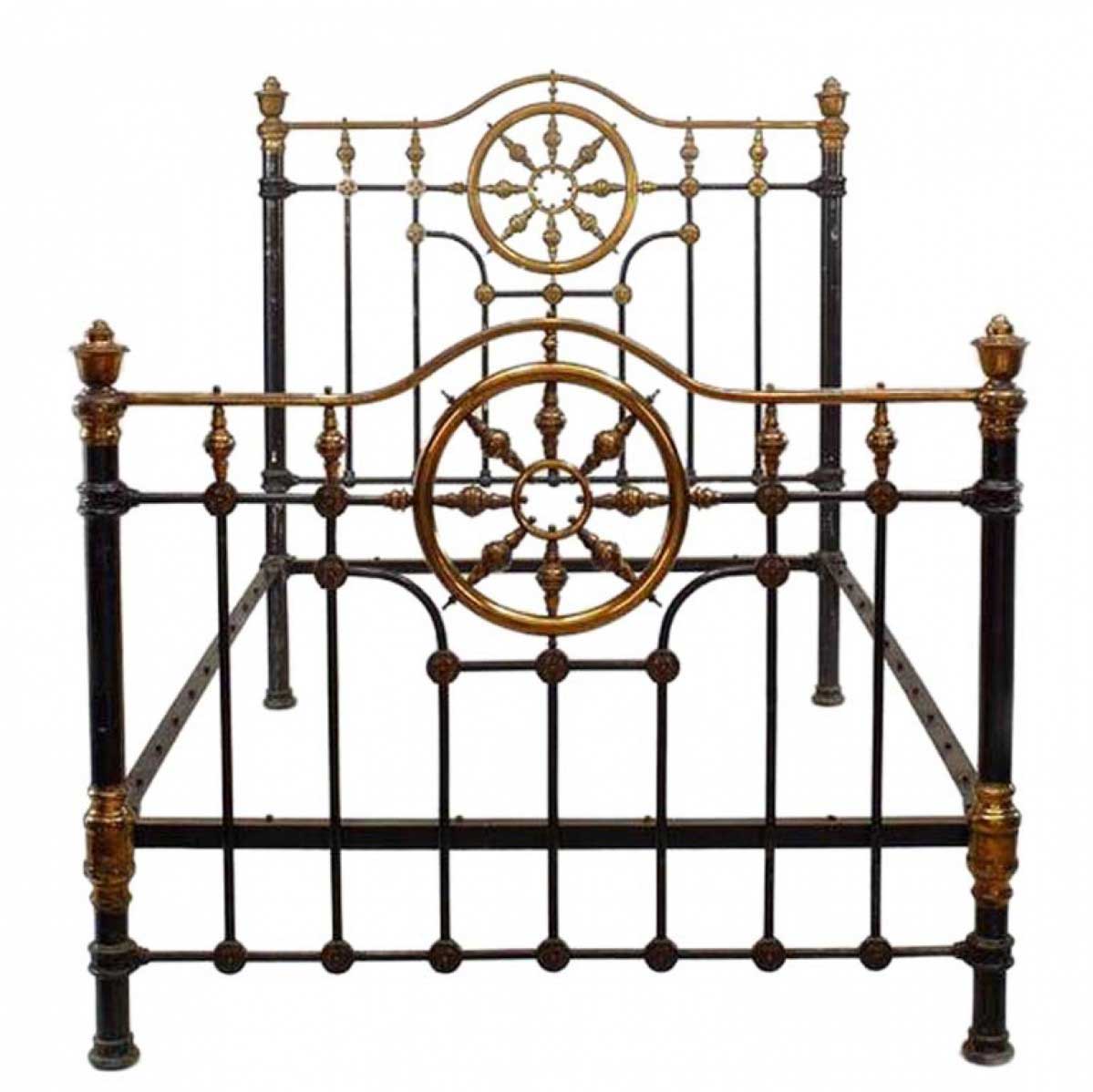 American victorian painted brass full bed 1