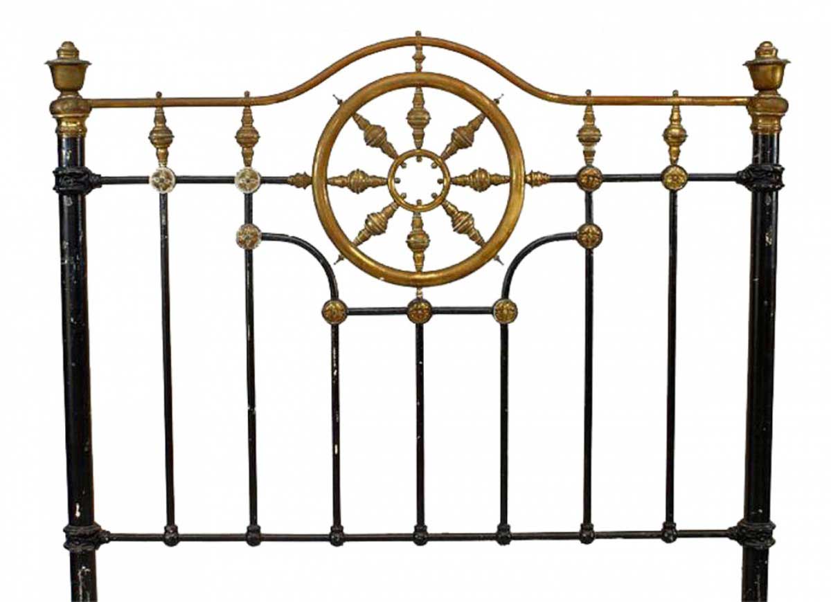 American victorian painted brass full bed 1