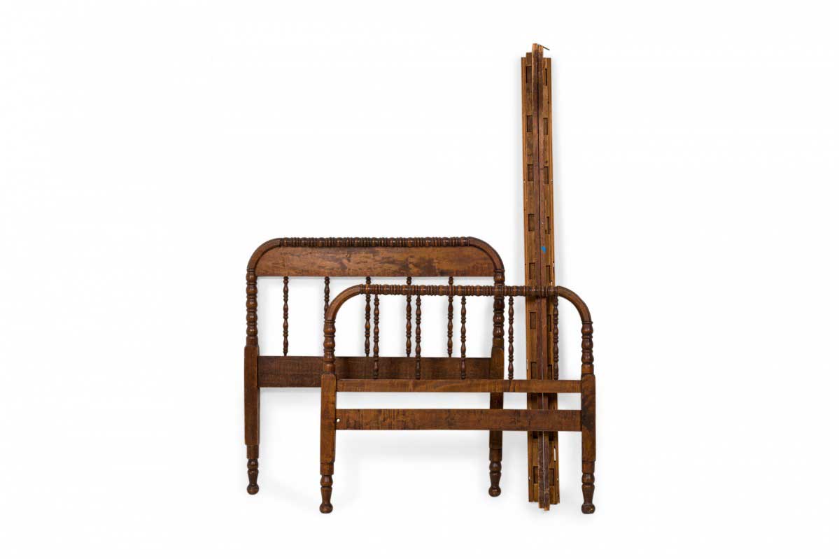 American victorian style walnut twin bed 3