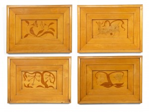 Biedermeier style wooden wall plaques 1