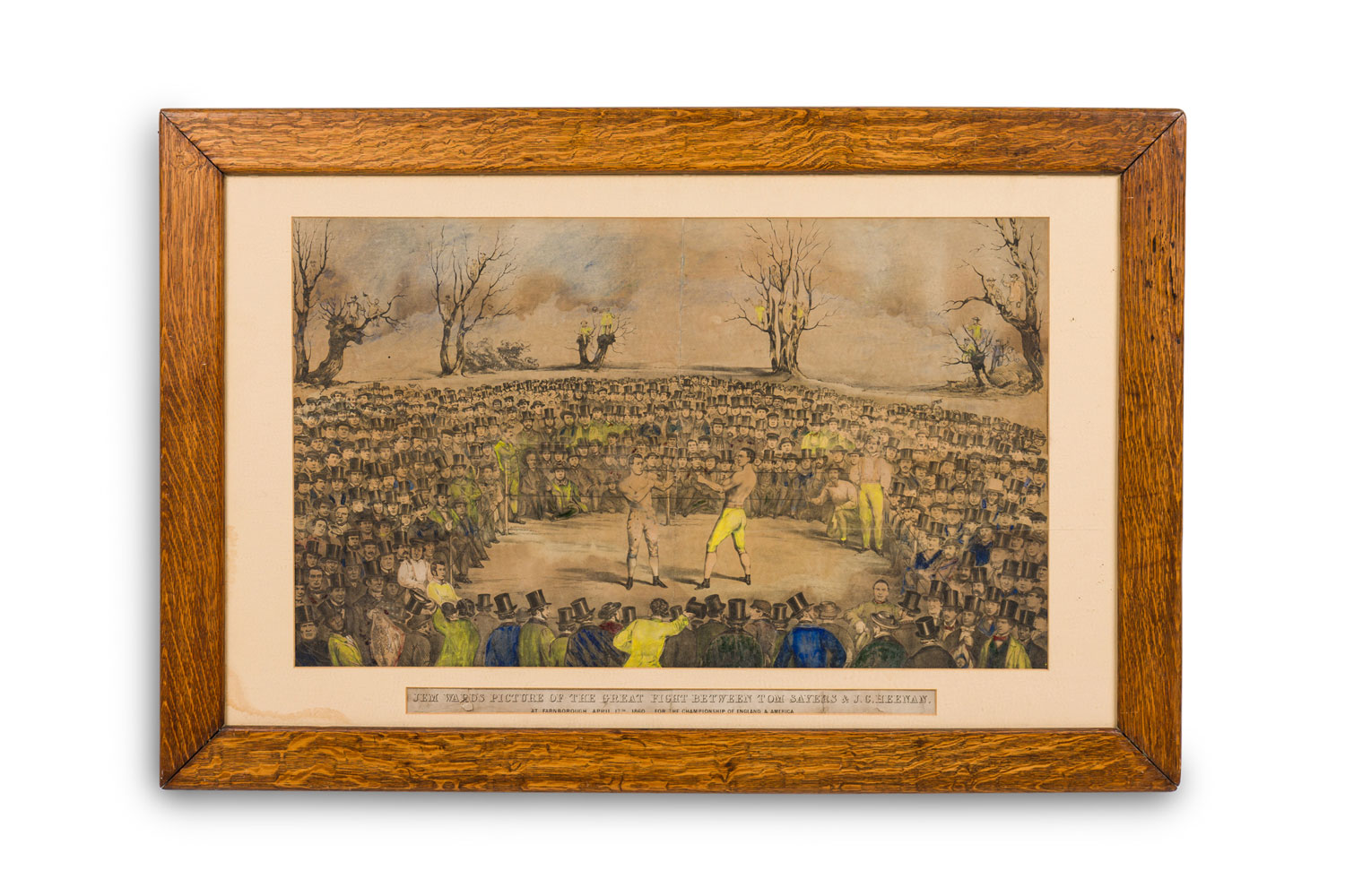 English victorian boxing match lithograph