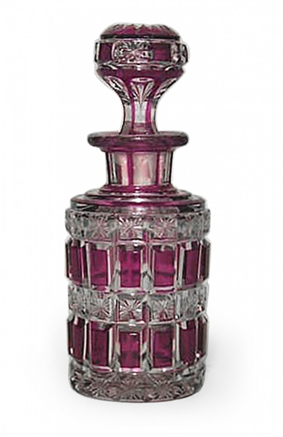 French victorian ruby cut crystal perfume bottle