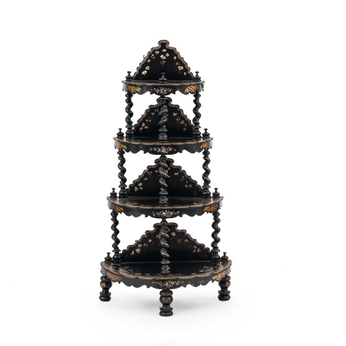 English victorian papier mache etagere