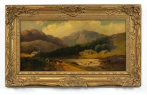 English victorian landscape of cows by a river 1