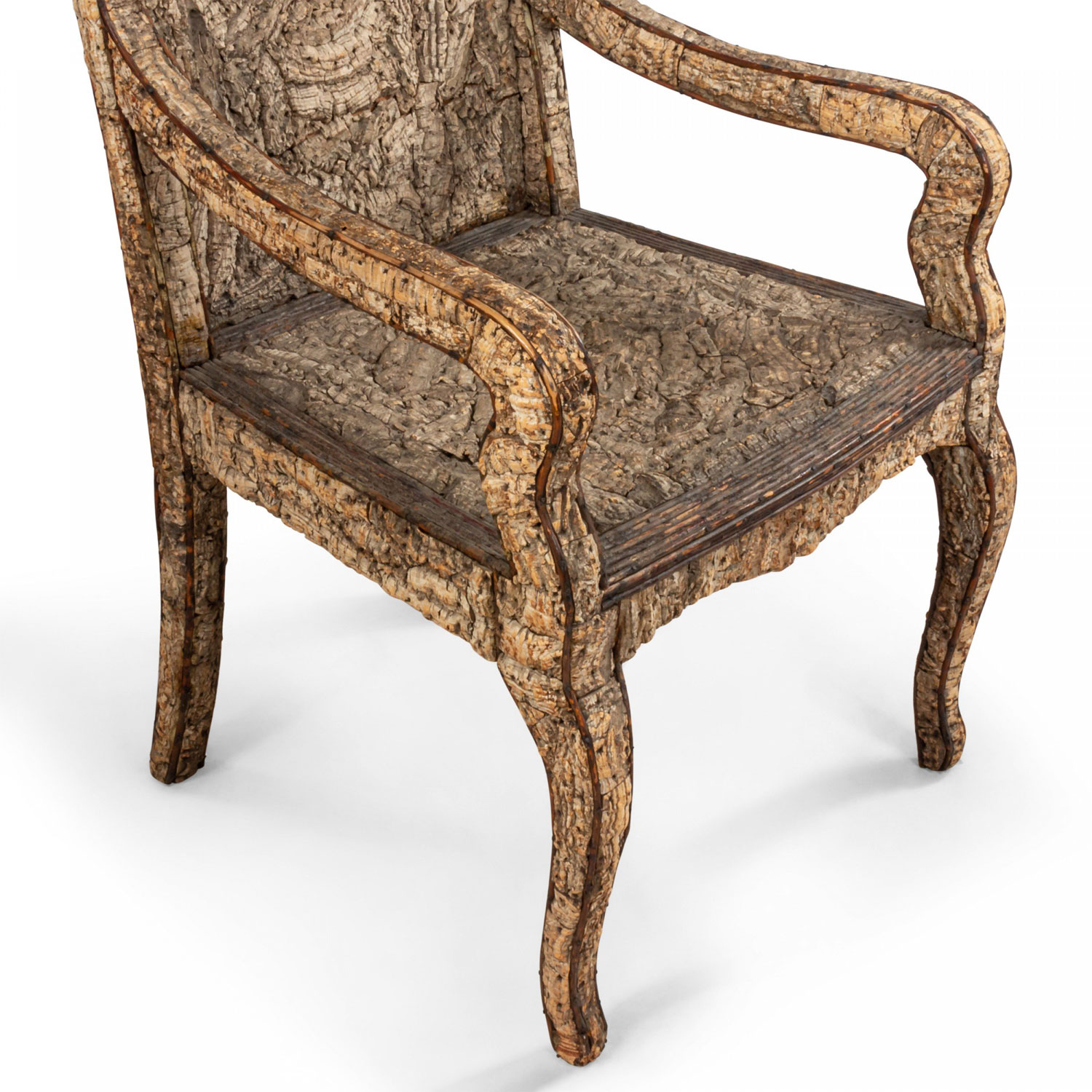 Neoclassic cork twig arm chair 1