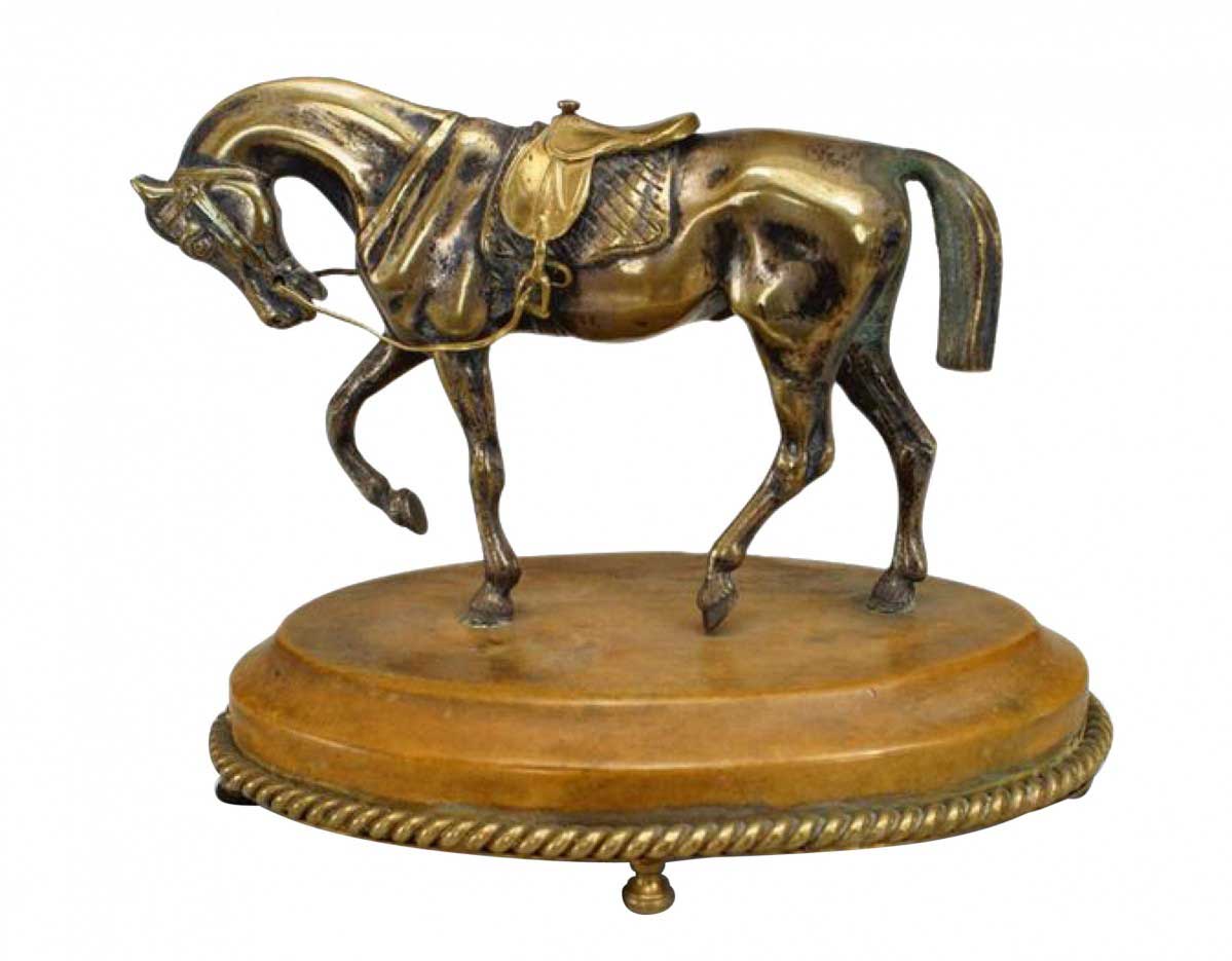 Victorian silver bronze racing horse
