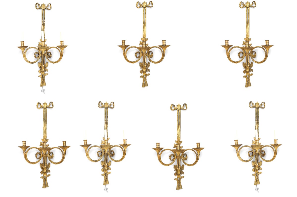 French louis xvi style bronze dore wall sconces 18