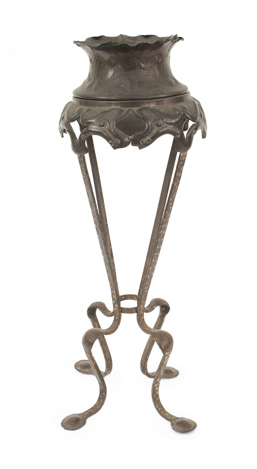 Art nouveau copper fernery