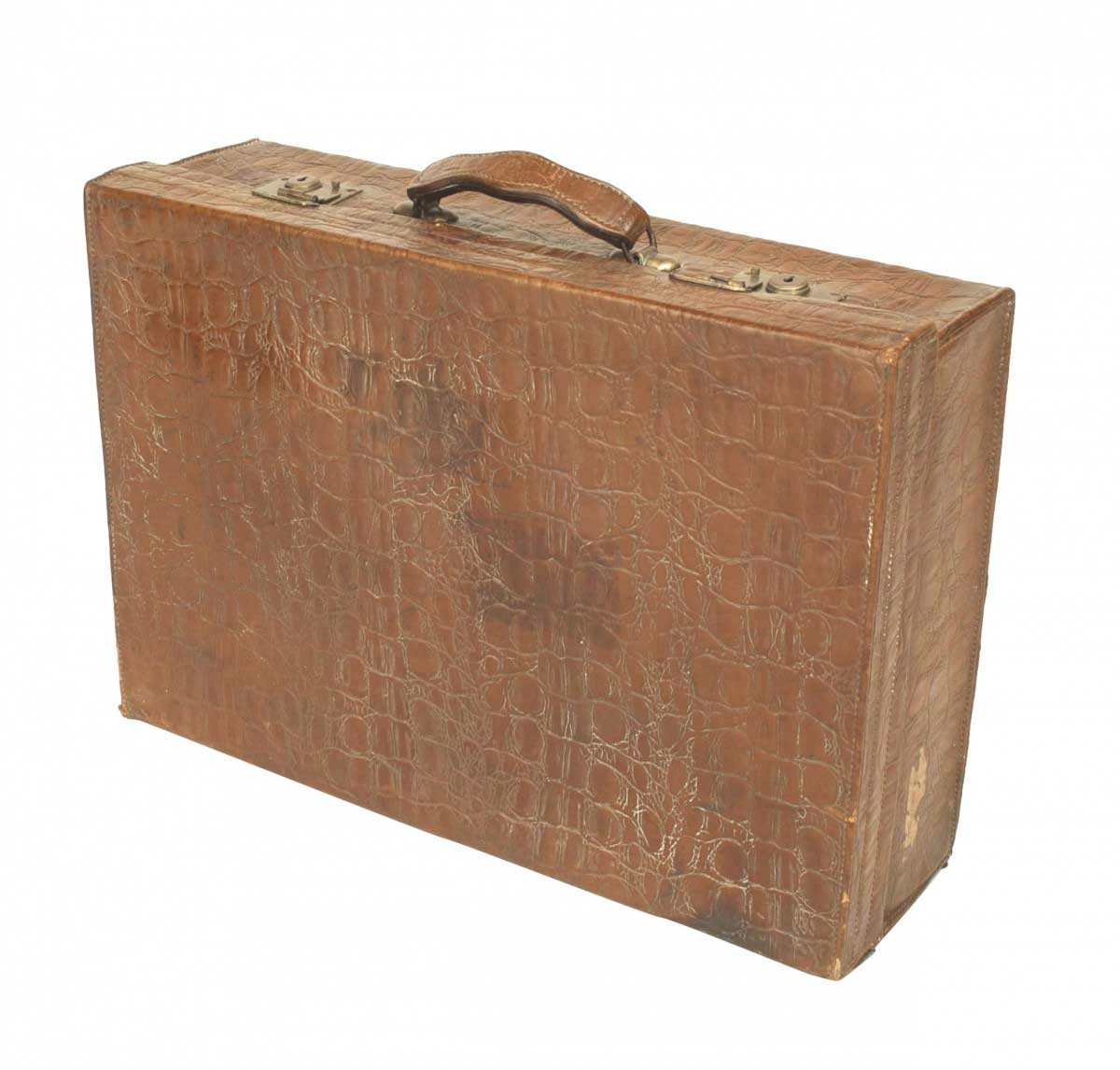 English brown crocodile valise 1