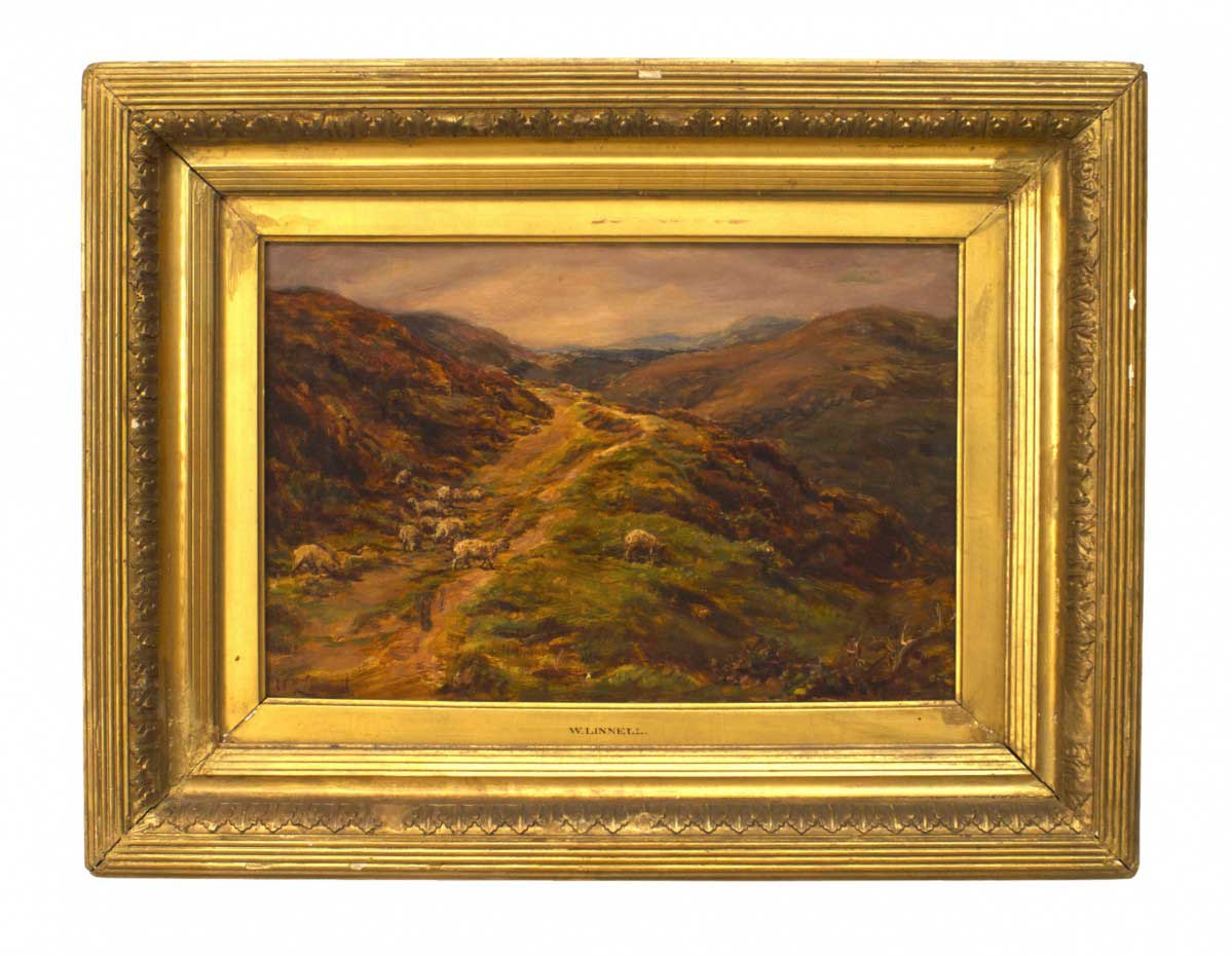 English victorian landscape of sheep