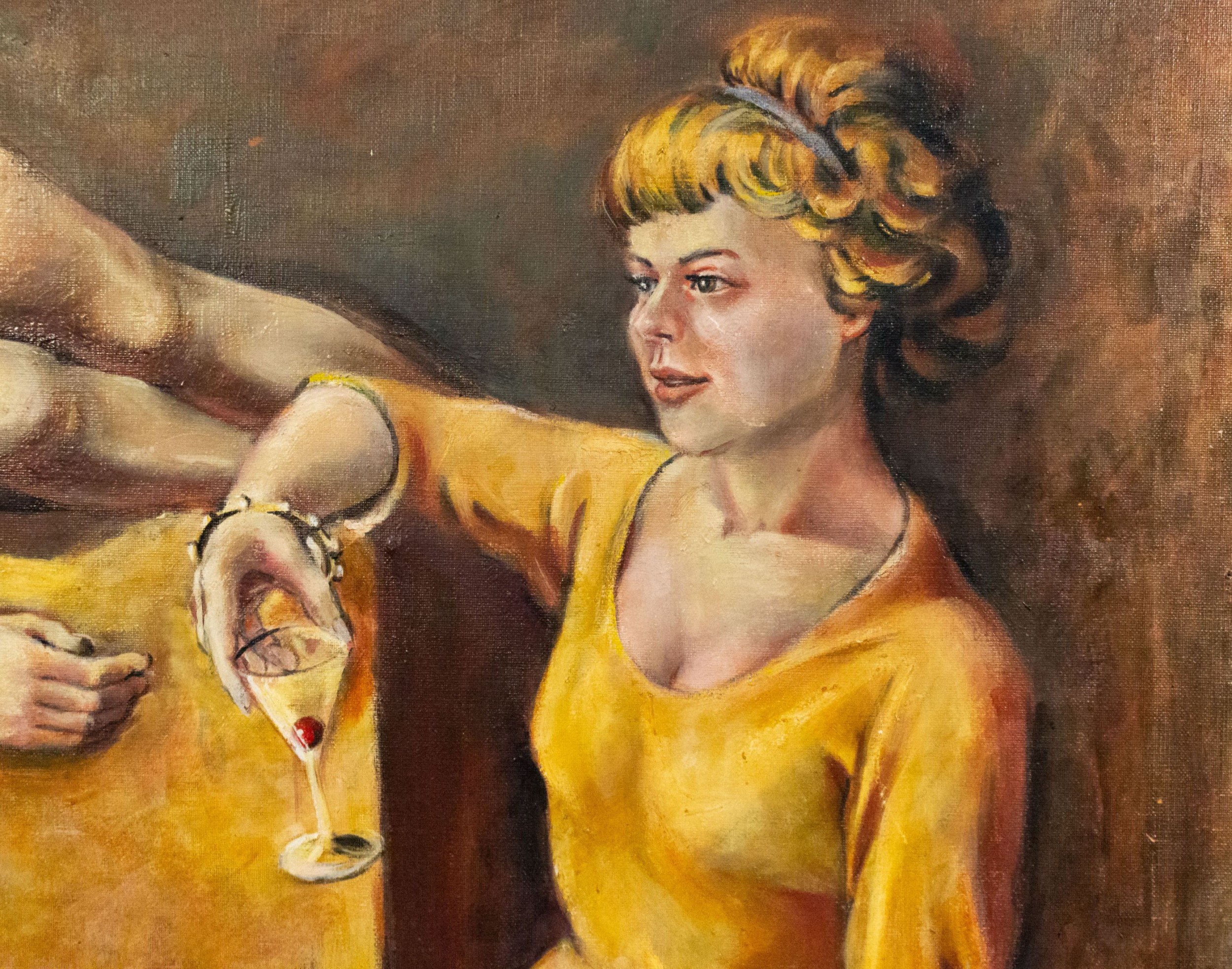 Art moderne 5 panel bar scene painting 3