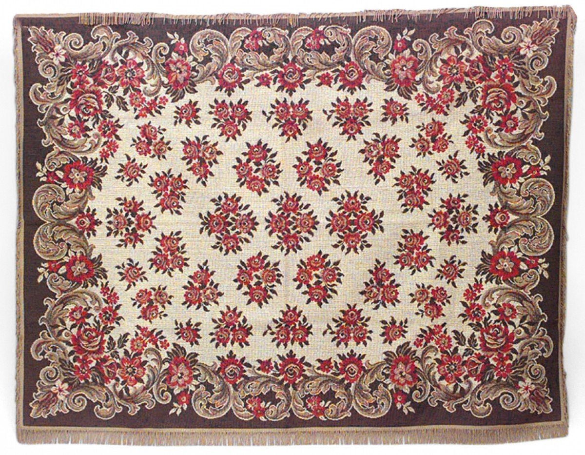 English victorian needlepoint table cover