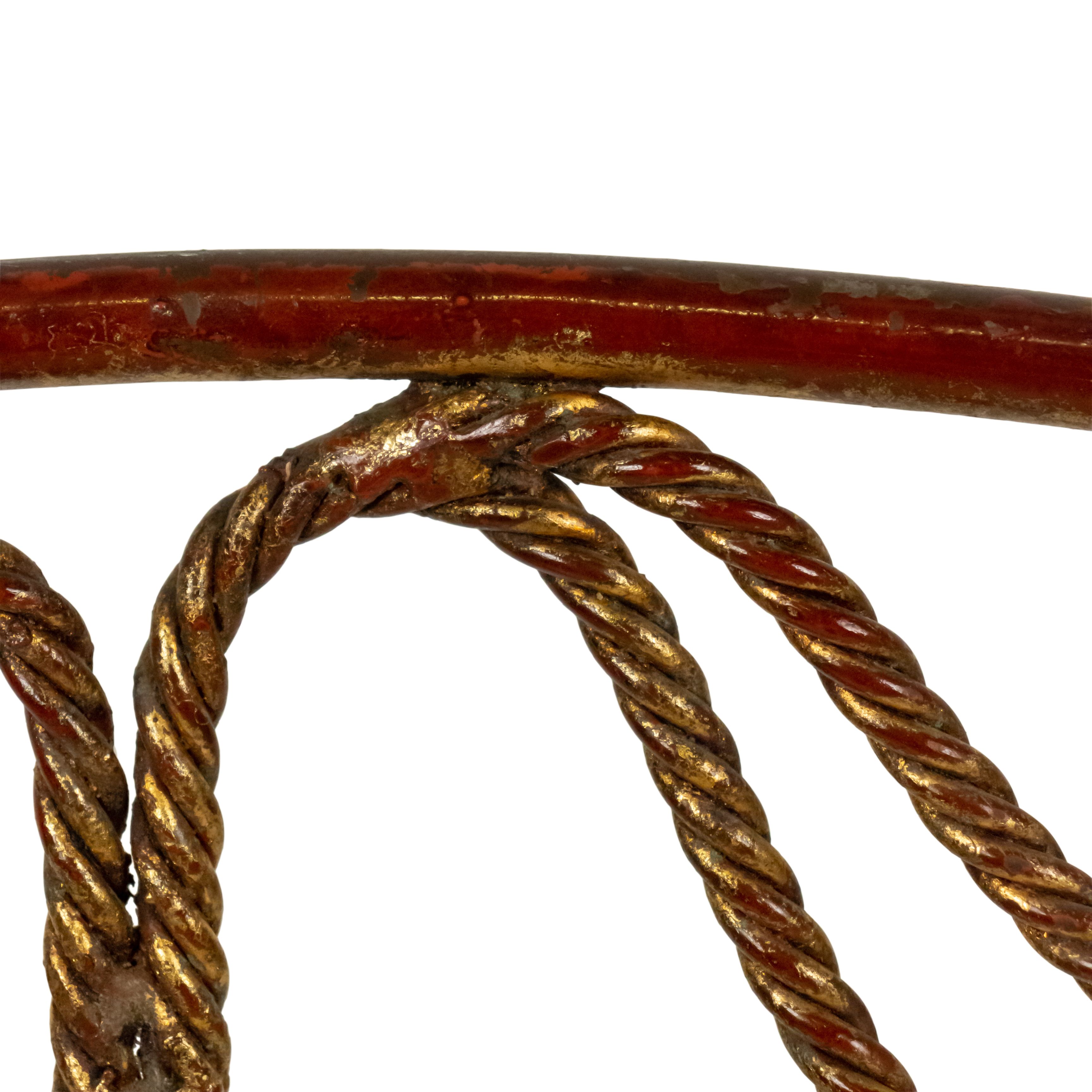 Gilt Metal Rope And Tassel Side Chairs