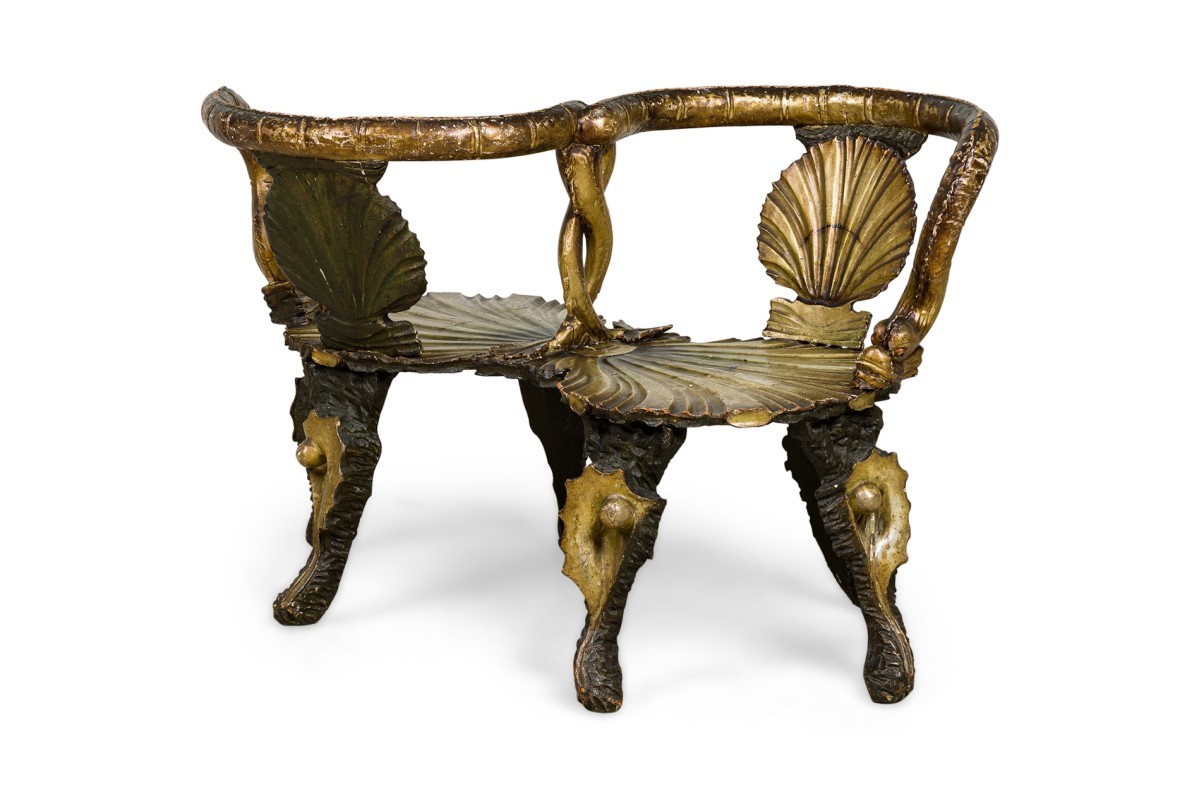 Italian venetian grotto seashell tete a tete