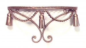 Rope and tassel gilt wall shelf