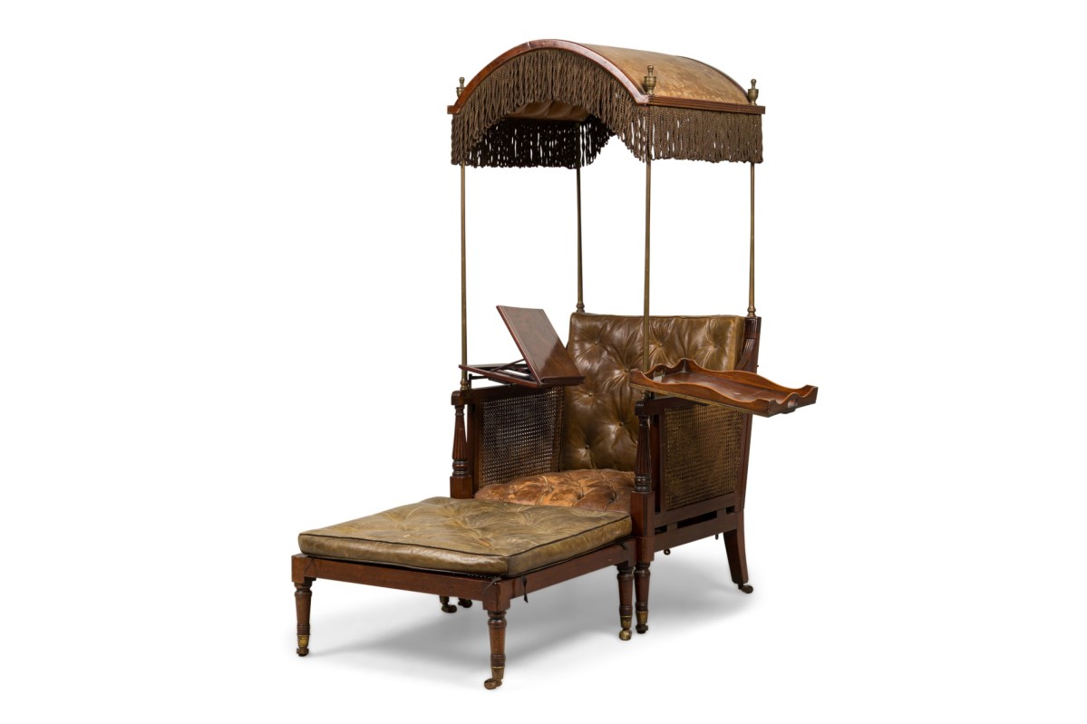 English regency style library arm chair