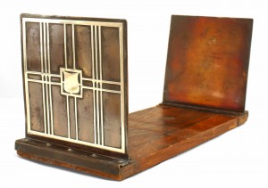 American mission bronze and wood expanding bookends