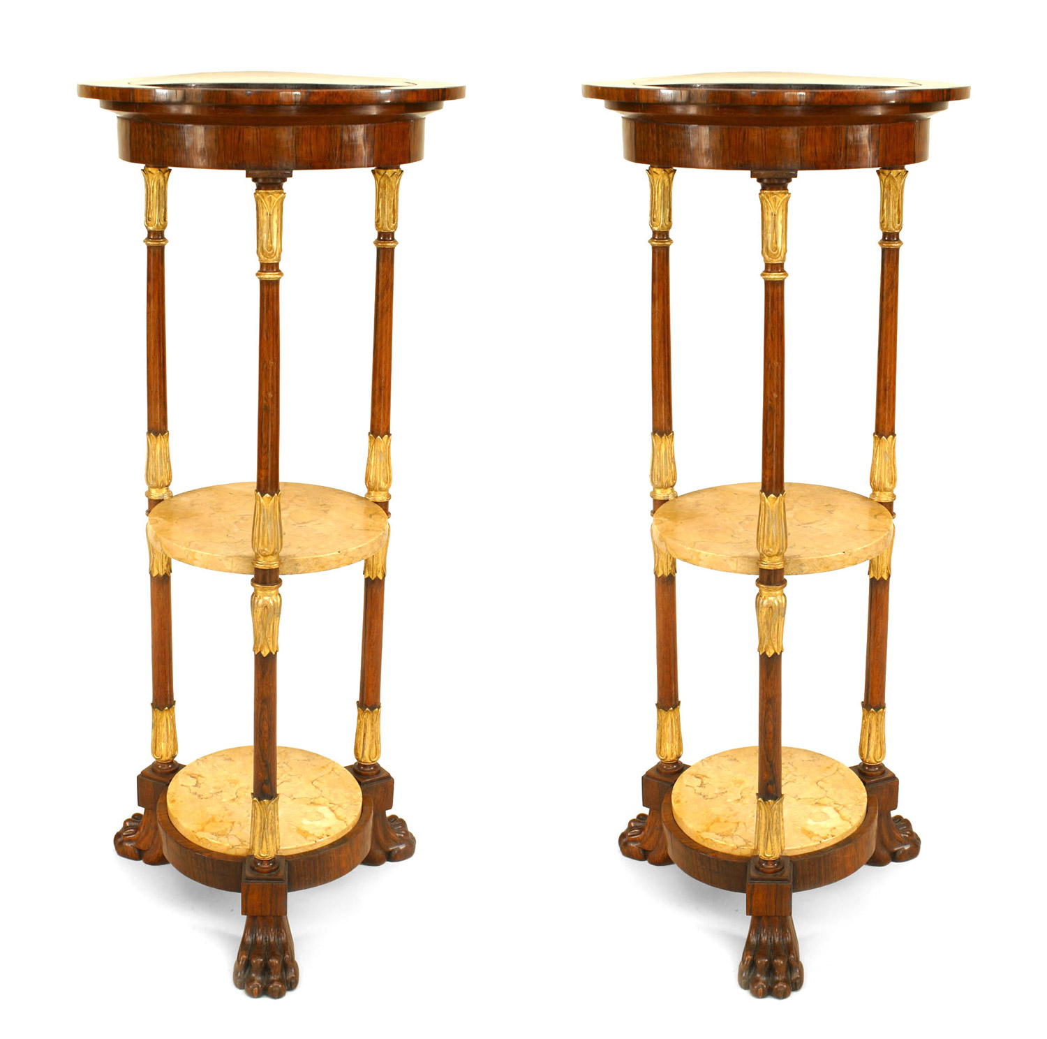Pair english regency rosewood pedestals