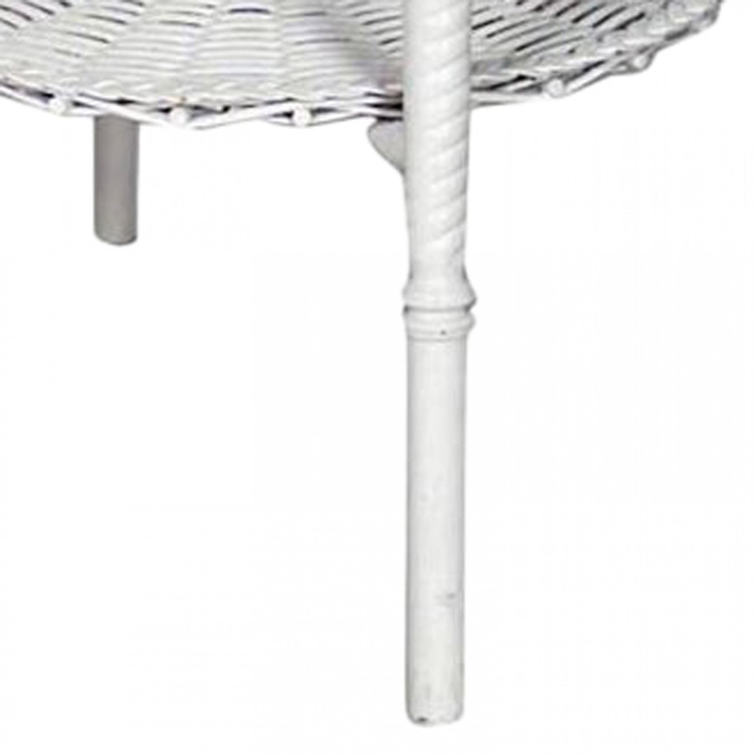 American victorian white wicker end table
