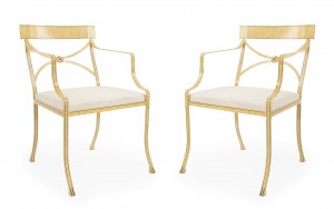 English regency iron arm chairs