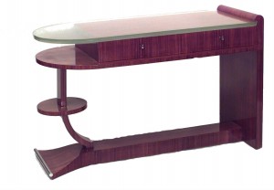 French palisander and glass writing desk 1