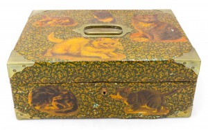 English victorian Style decoupage cat box 1