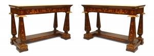 Italian neo classic rosewood chinoiserie console table