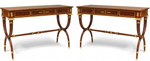 English regency mahogany console tables 1